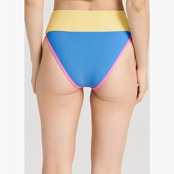 Beach Riot Bikini Bottom in Coral Reef Color block Size Large - Picture 2 of 6